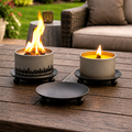 Portable Iron Trivet & Candle Holder — Heat-Resistant, Matte Black